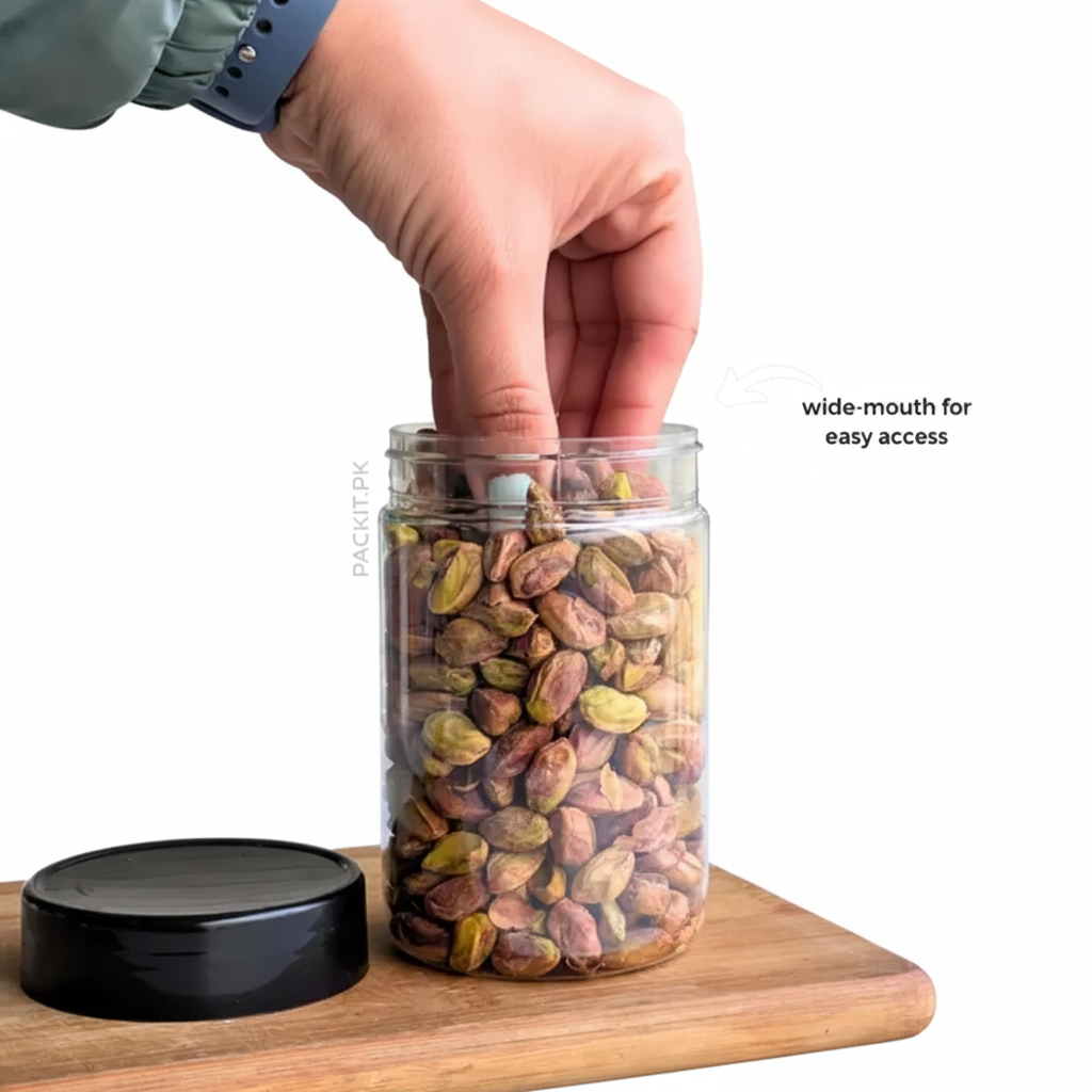 Round Plastic Jar - 370ml
