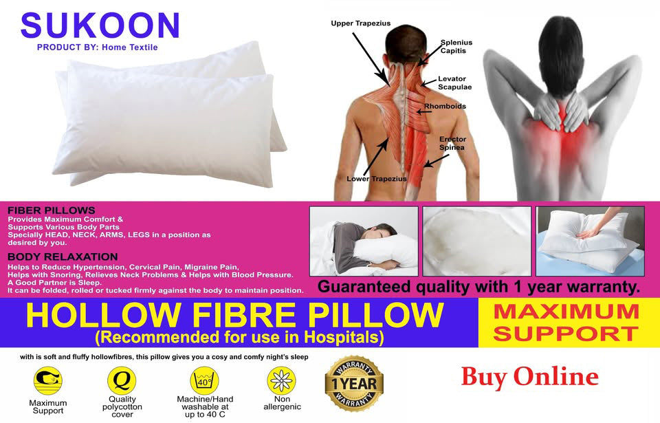Medicated Pillow for Neck Pain ( Hollow Fiber)